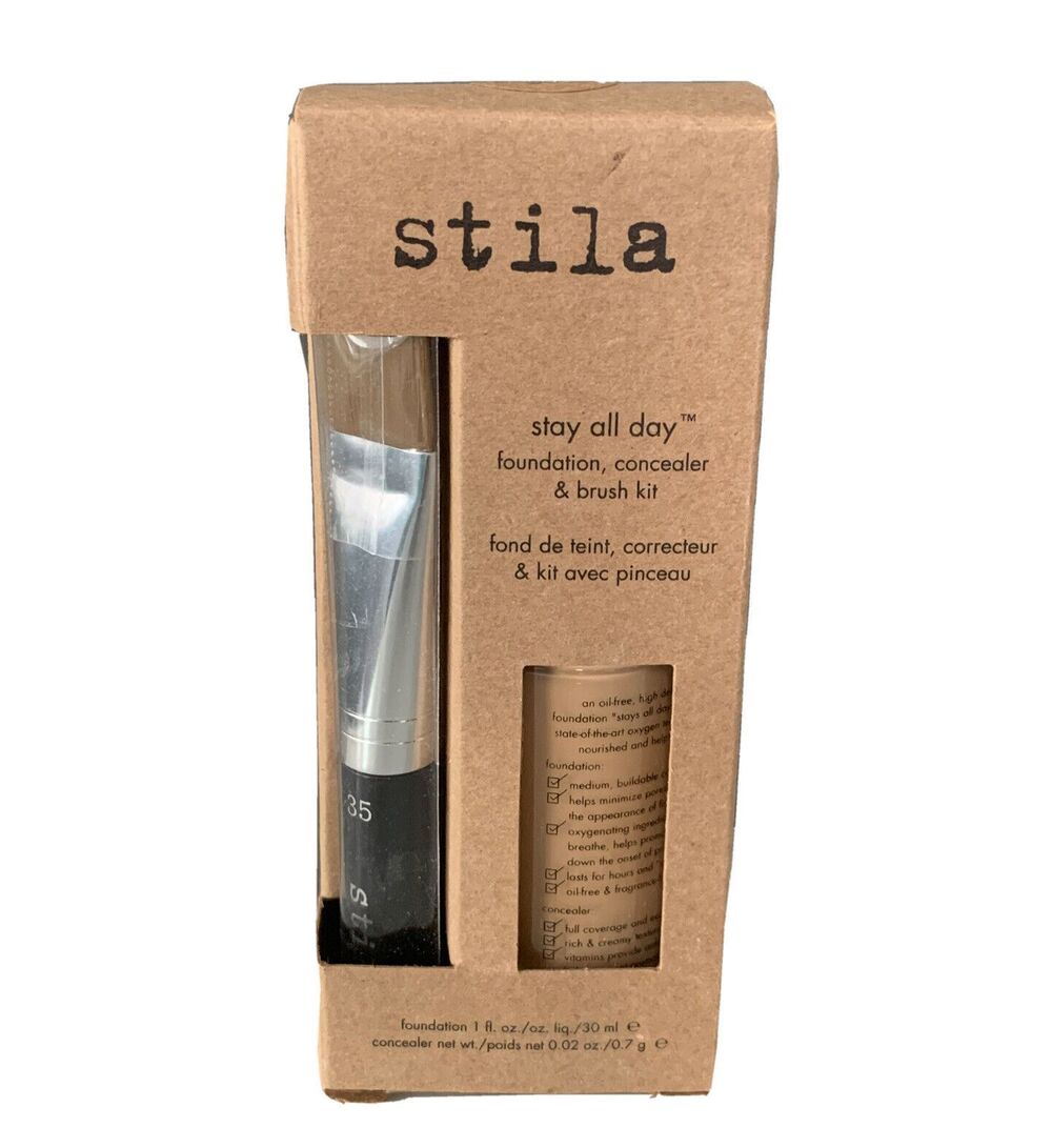 Stila Stay All Day Foundation - Buff 7 - Concealer & Brush Kit Full Size 1oz